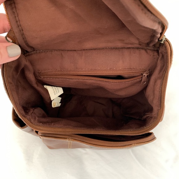 Vintage camel brown small backpack main image 7